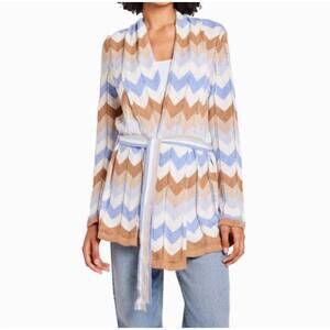 NEW WISPR chevron wrap cardigan in blue